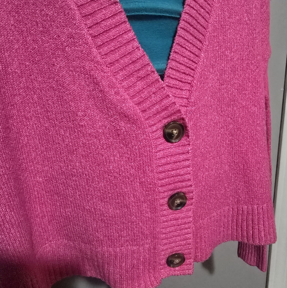 Wild Fable Pink Long Sleeve Cropped Button Up Cardigan size Medium